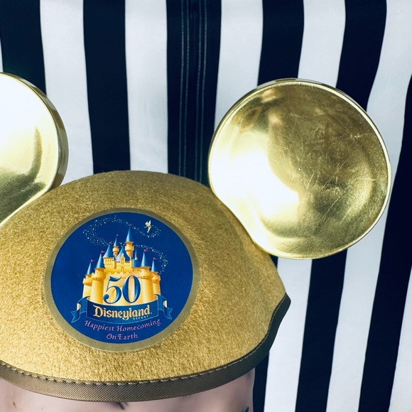 Disney 50th Anniversary 2005 Gold Mickey Ears Cap - Picture 2 of 5